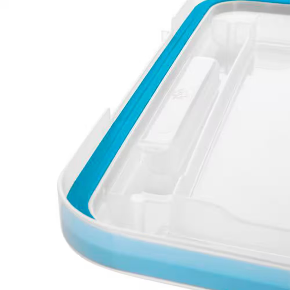 54 Qt. Plastic Stackable Storage Bin with Gasket Latch Lid, Clear (4-Pack)