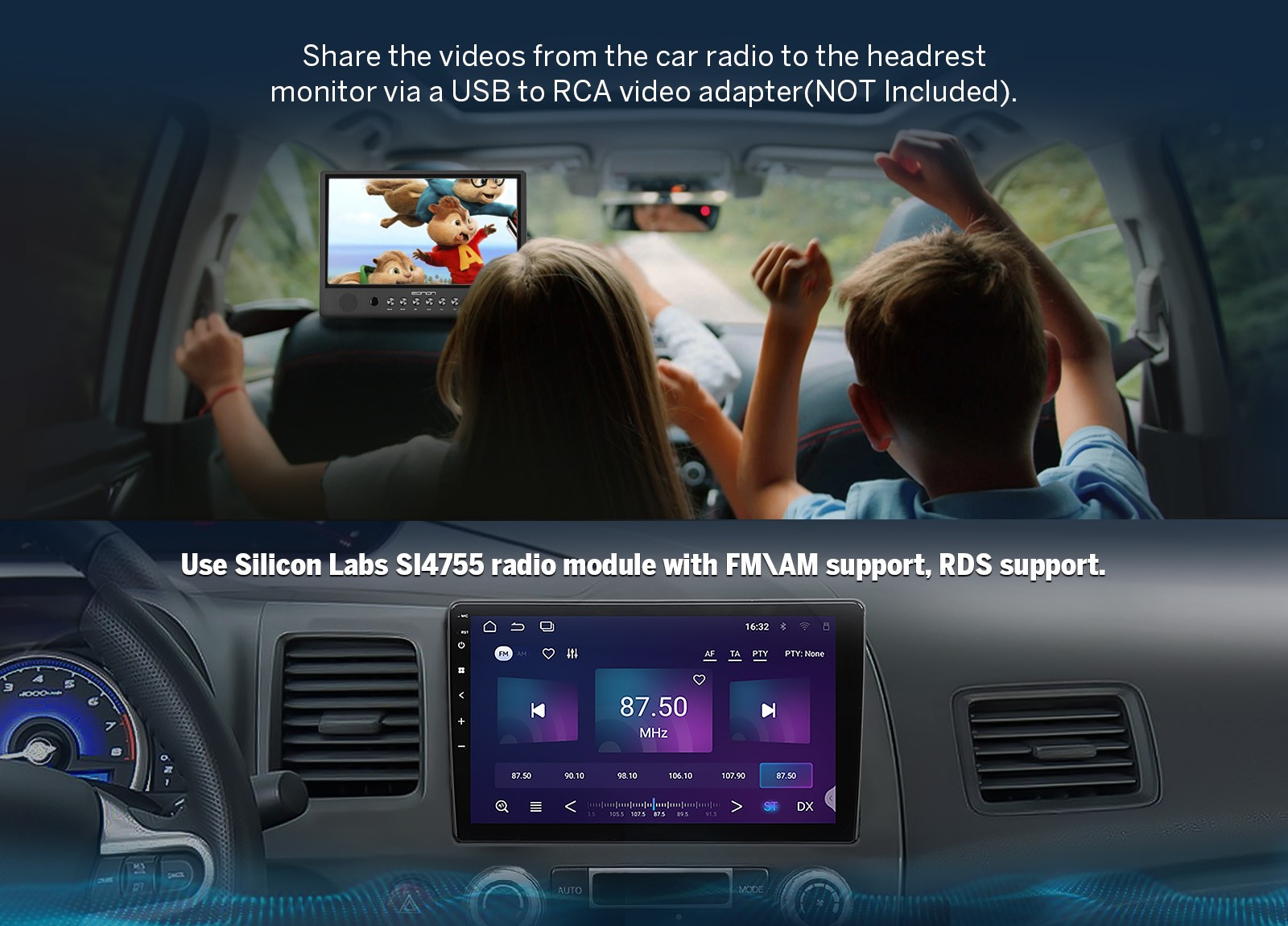 10.1" Touch Screen Carplay Android 14 For 06-11 Honda Civic Car Stereo Radio GPS