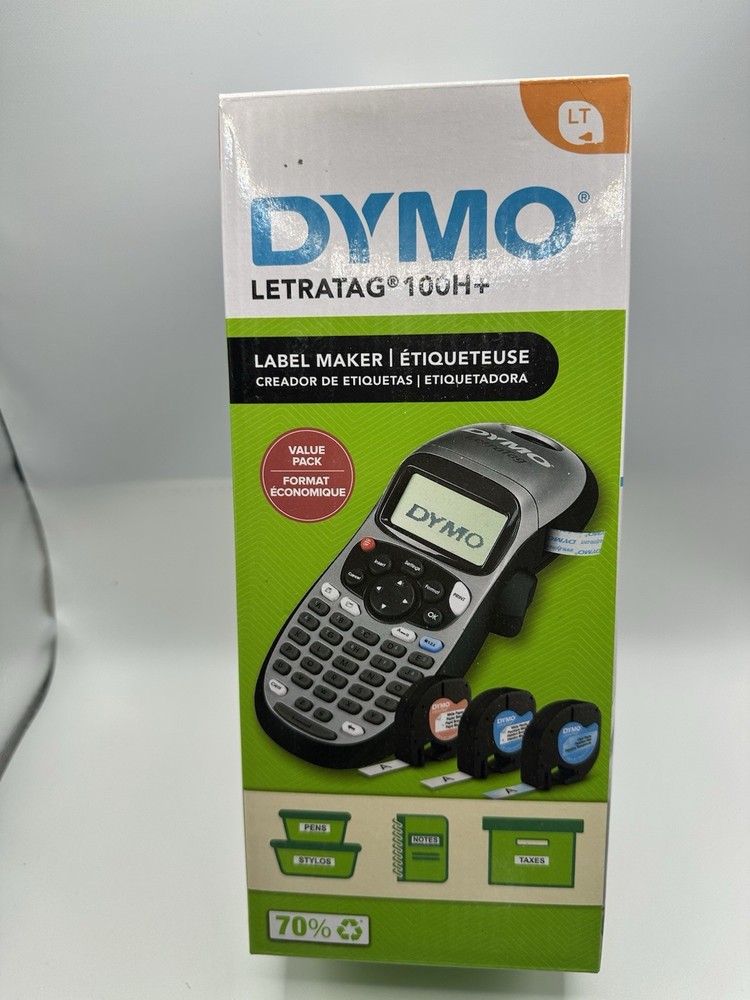DYMO Portable Printer Handheld Label Maker Black Silver Letratag 100H+. SEALED