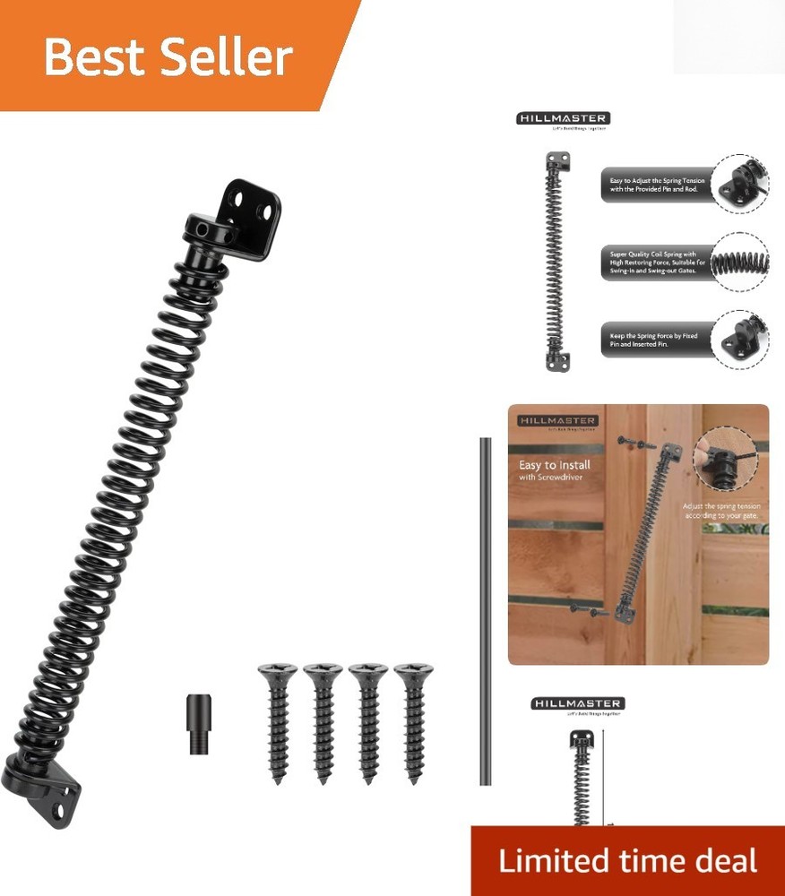 12" Gate Spring Self Closing Outdoor Door Spring Automatic Gate Closure Hardw...