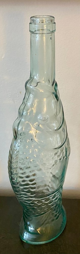 Light Aqua Pescevino Fish Wine Bottle