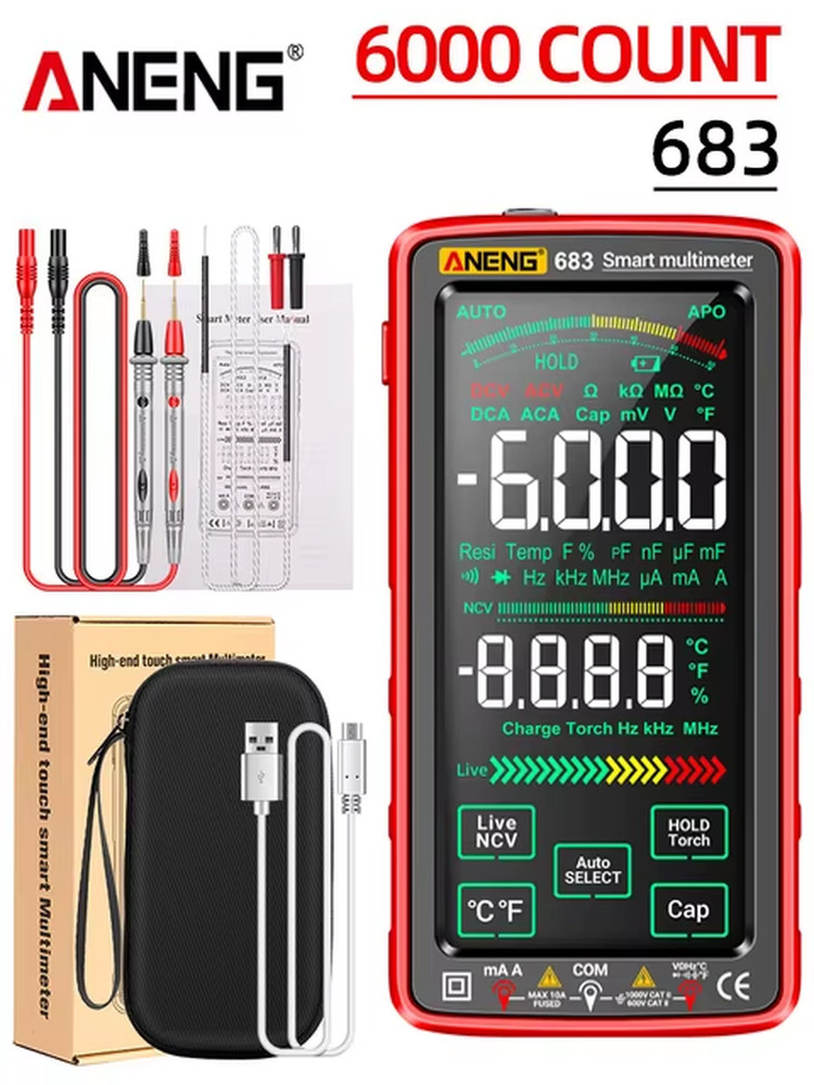 683 Smart Multimeter High-End Touch 6000 Counts Multimetro Test Rechargeable Mul