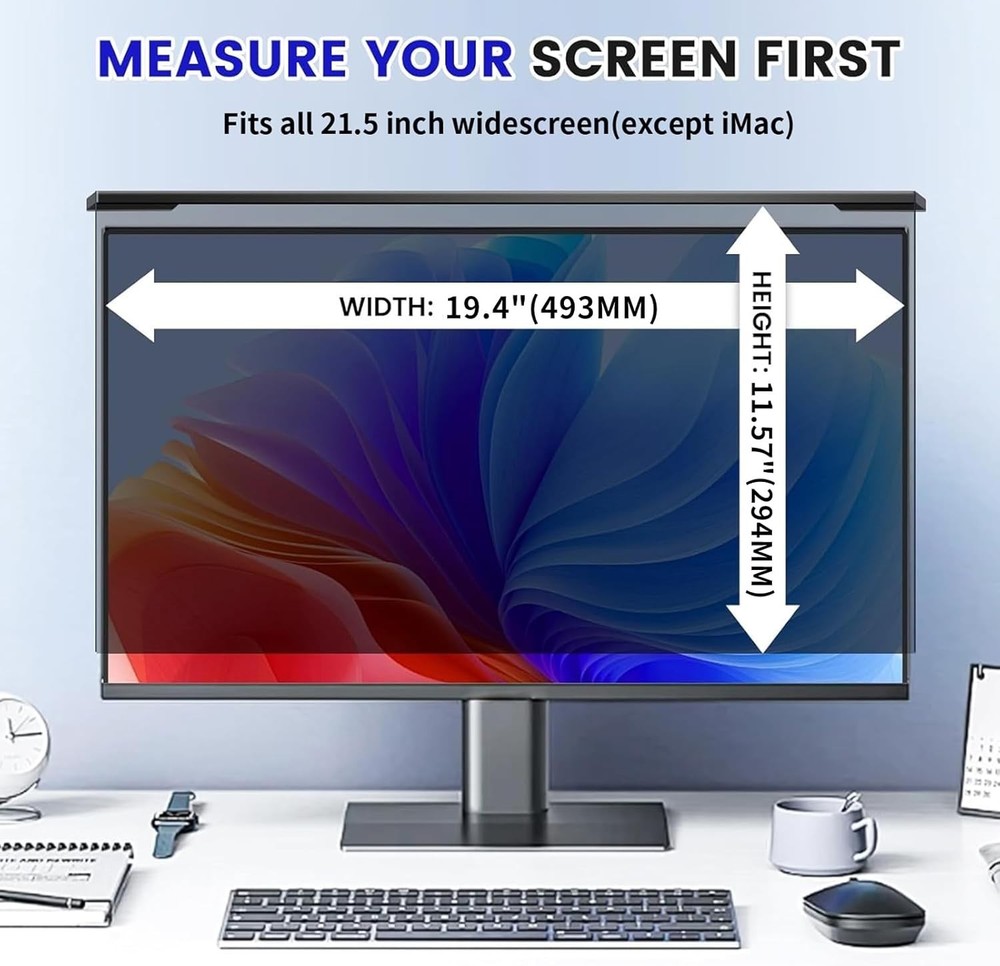 Hanging Computer Privacy Screen Protector Shield Compatible for 21.5 inch 16:9