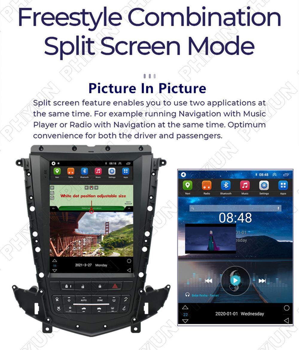9.7'' Vertical Stereo Radio Android 11 GPS Head Unit For Cadillac SRX 2009-2012
