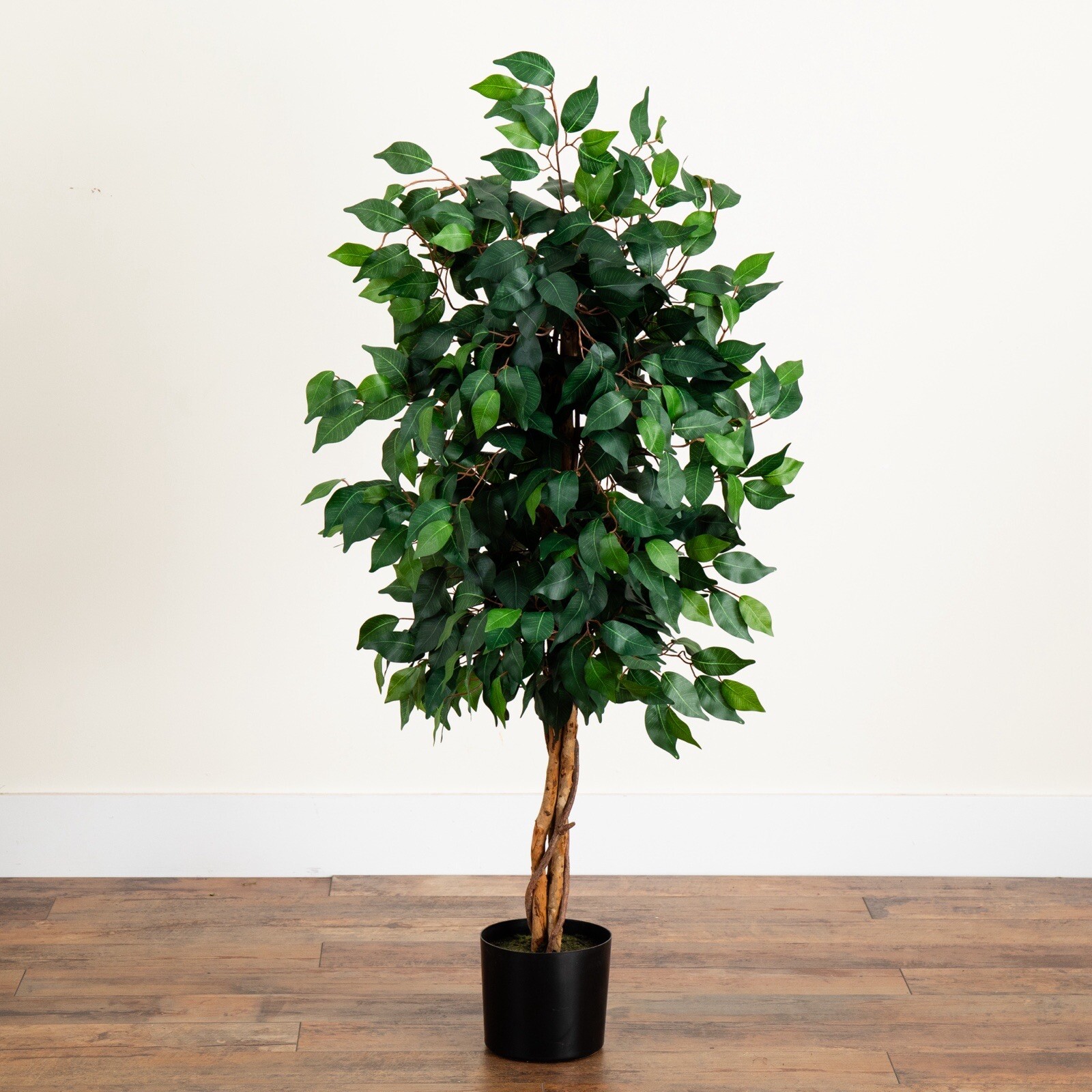 4’ Ficus Artificial Tree with Natural Trunks Home Decor. Retail $89