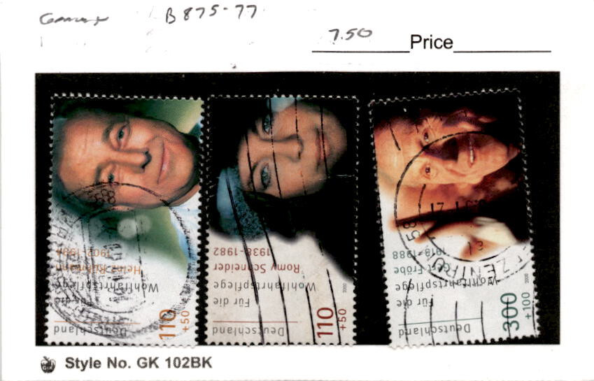 Germany, Postage Stamp, #B875-B877 Used, 2000 Actors Actresses (AG)