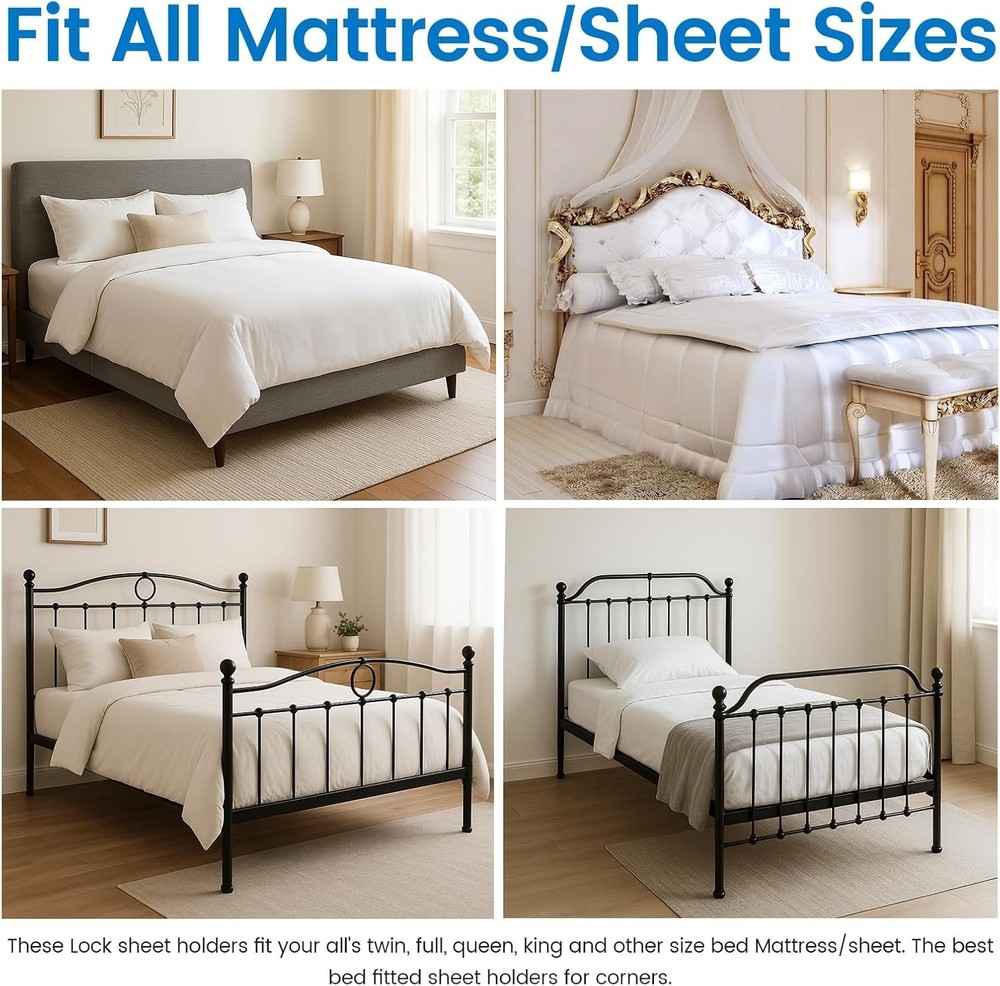 Secure Bed Lock Sheet Holders for All Sizes - Easy Installation & Sleep Comfort