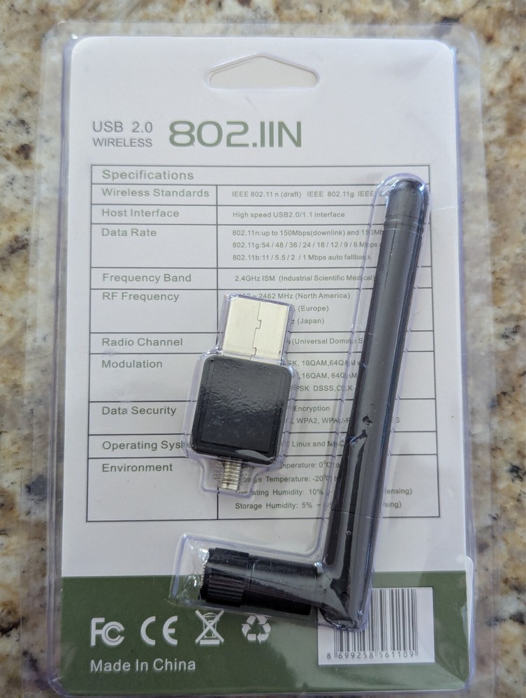 150Mbps USB WIFI Adapter Wireless Network Dongle w/ Antenna