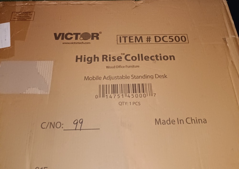 Victor Technology Mobile Adjustable Standing Desk (DC500)