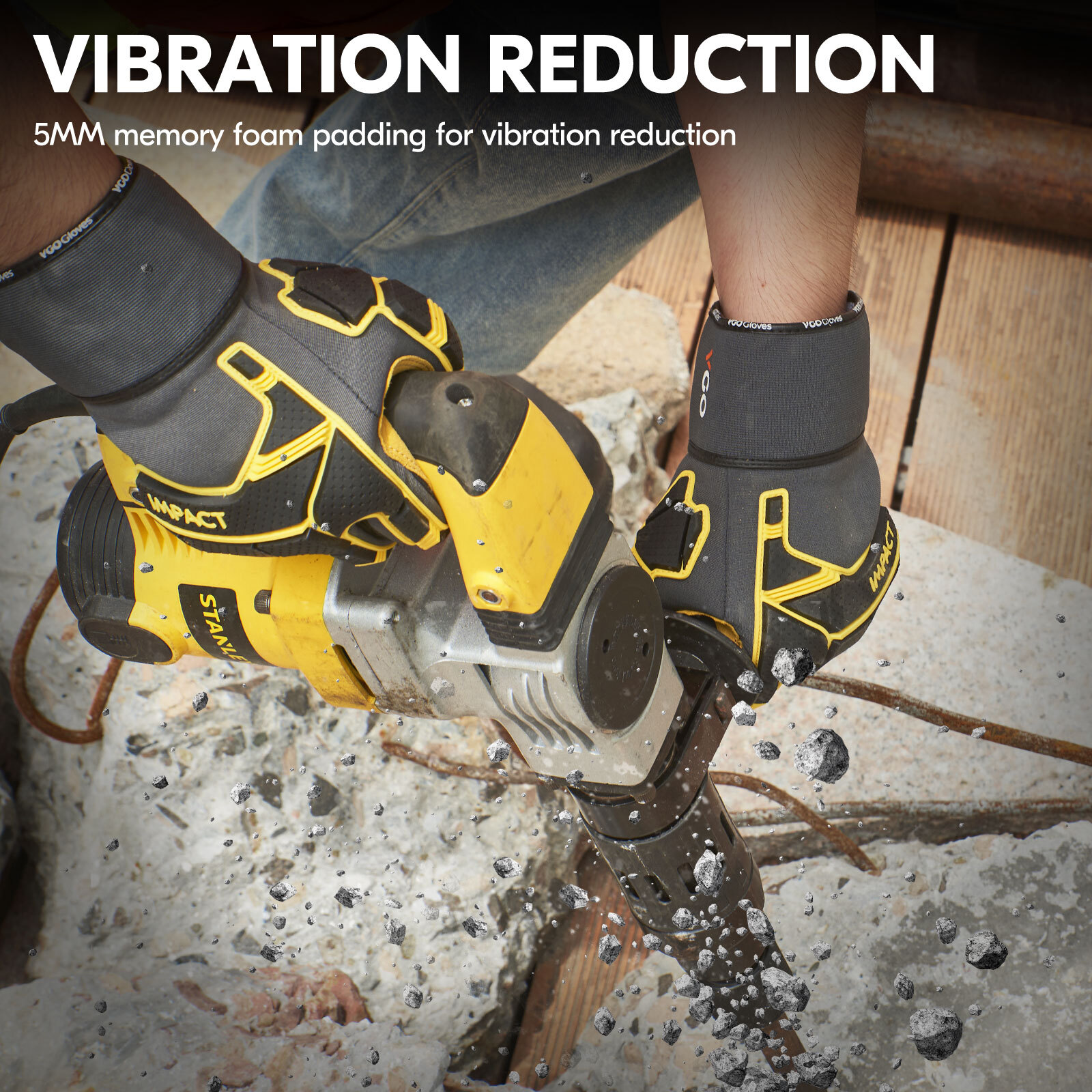 Vgo 1 Pair Leather Work Gloves Men,Mechanics Gloves（PA7756）