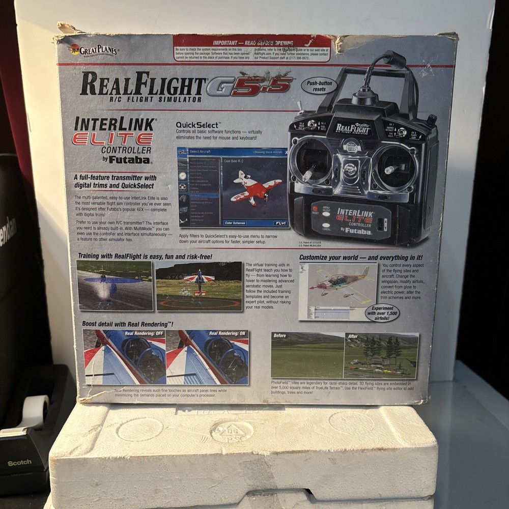 Real Flight Remote RC Flight Simulator G5.5 w InterLink Elite Controller