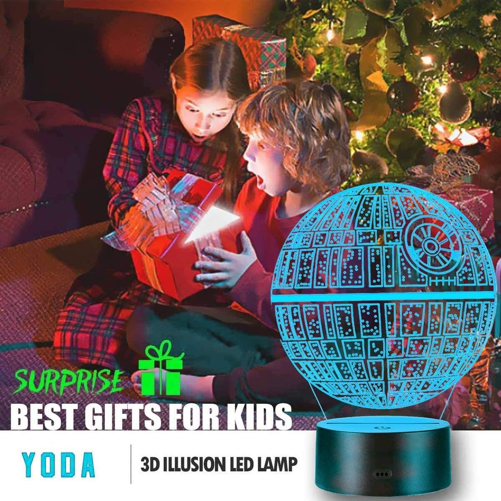 3D Star Wars Lamp -3 Patterns Night Light with Timing Remote Control and 16 C...