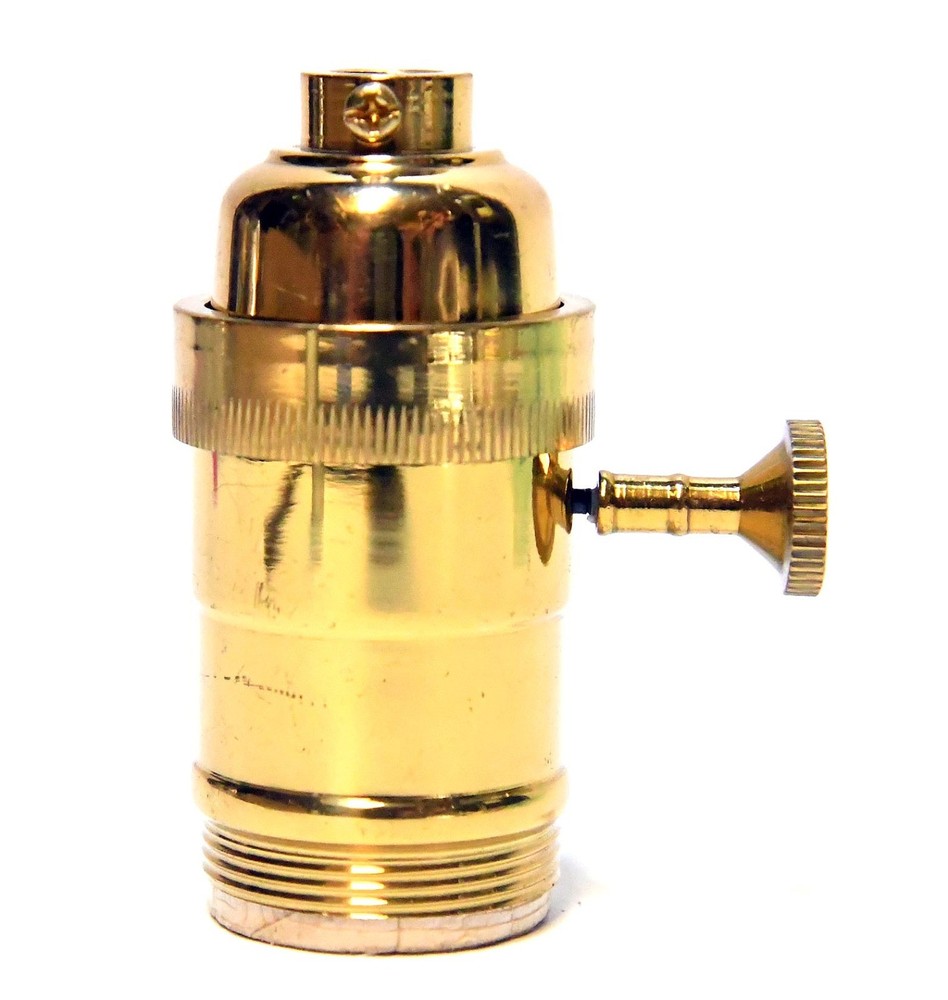 EXCELSIOR POLISHED BRASS TURN SWITCH LIGHT SOCKET