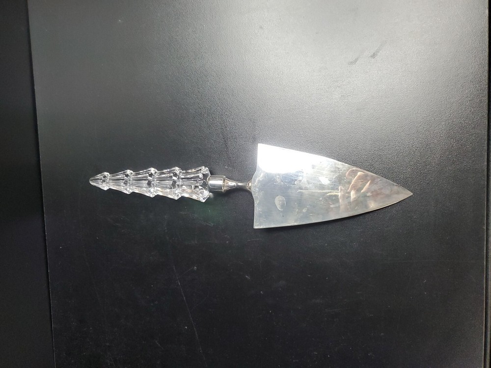 Mikasa Starshine Silver & Crystal Pie Server Cake Server Christmas Tree Shape