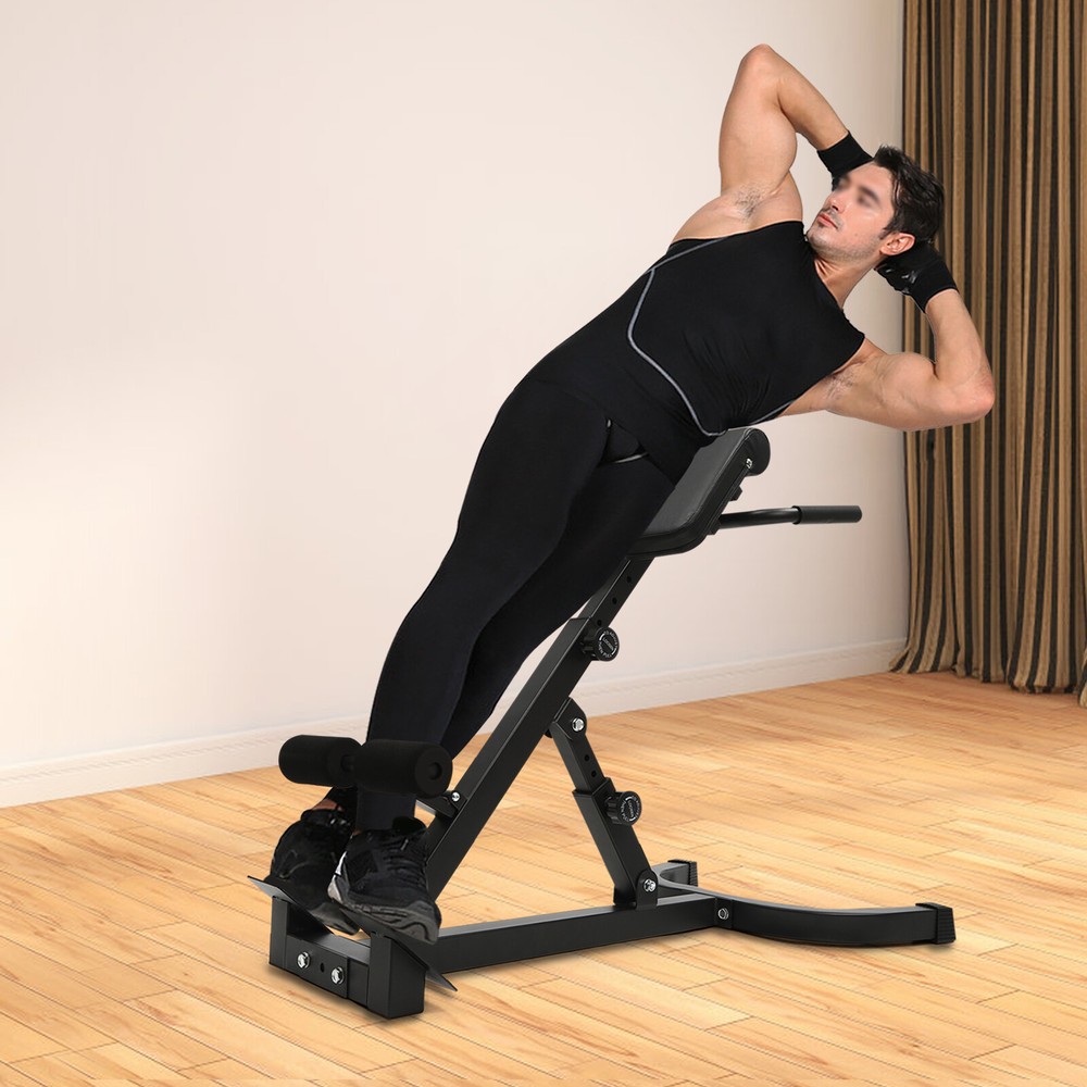 w/ Angle Height Adjust Roman Chair Back Extension Machine Multi-Functional Bench