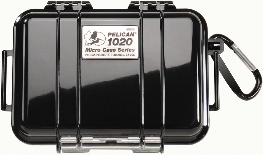 New Pelican 1020 Solid Black Micro Case includes Free engraved nameplate