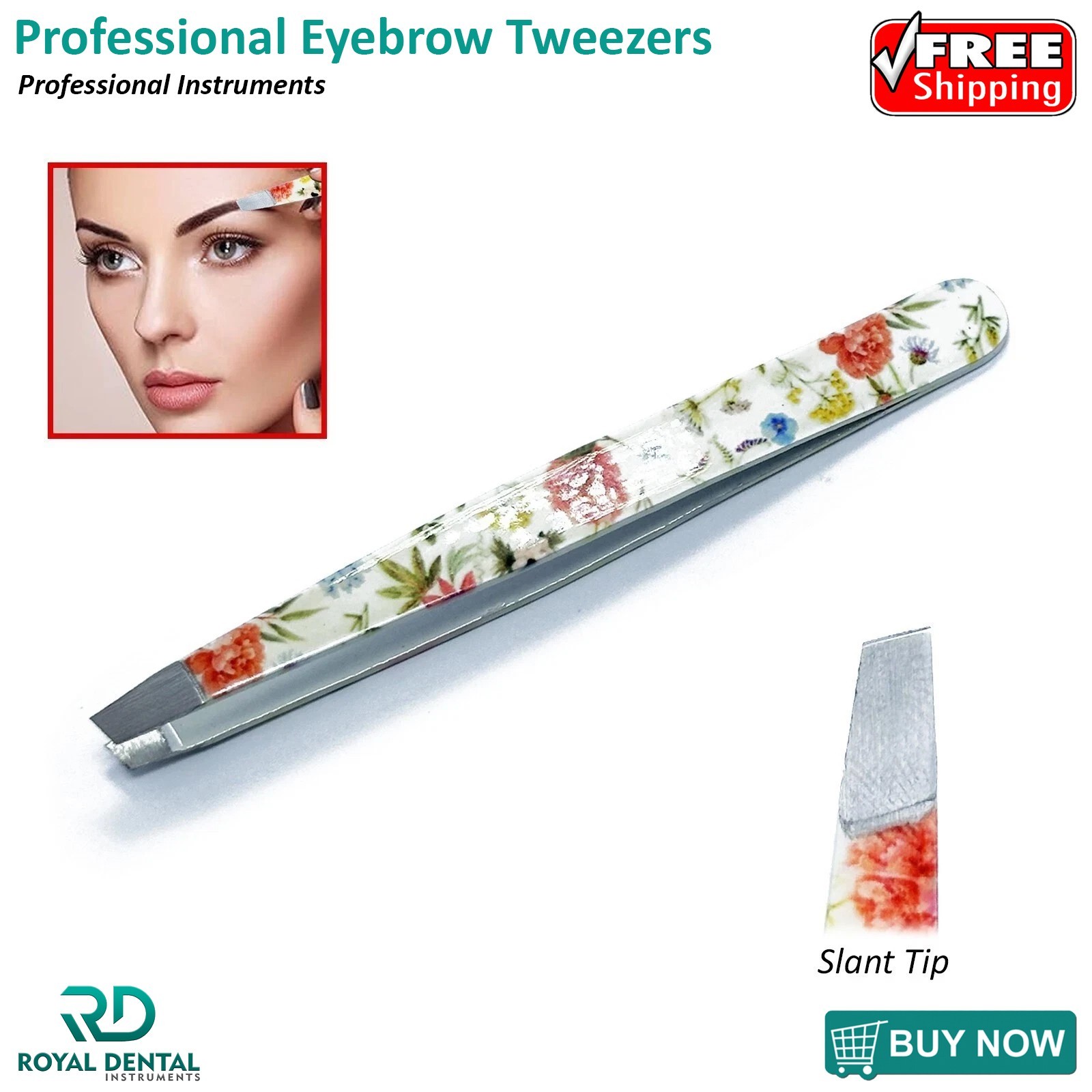 Pro Eyebrow Tweezers Professional Hair Beauty Slanted Tip Tweezer For Men &Women