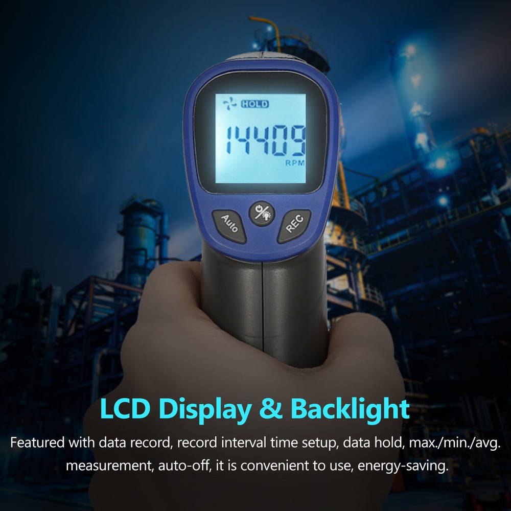 Digital Tachometer Laser Tachometer Handheld RPM Meter Speedmeter LCD Display