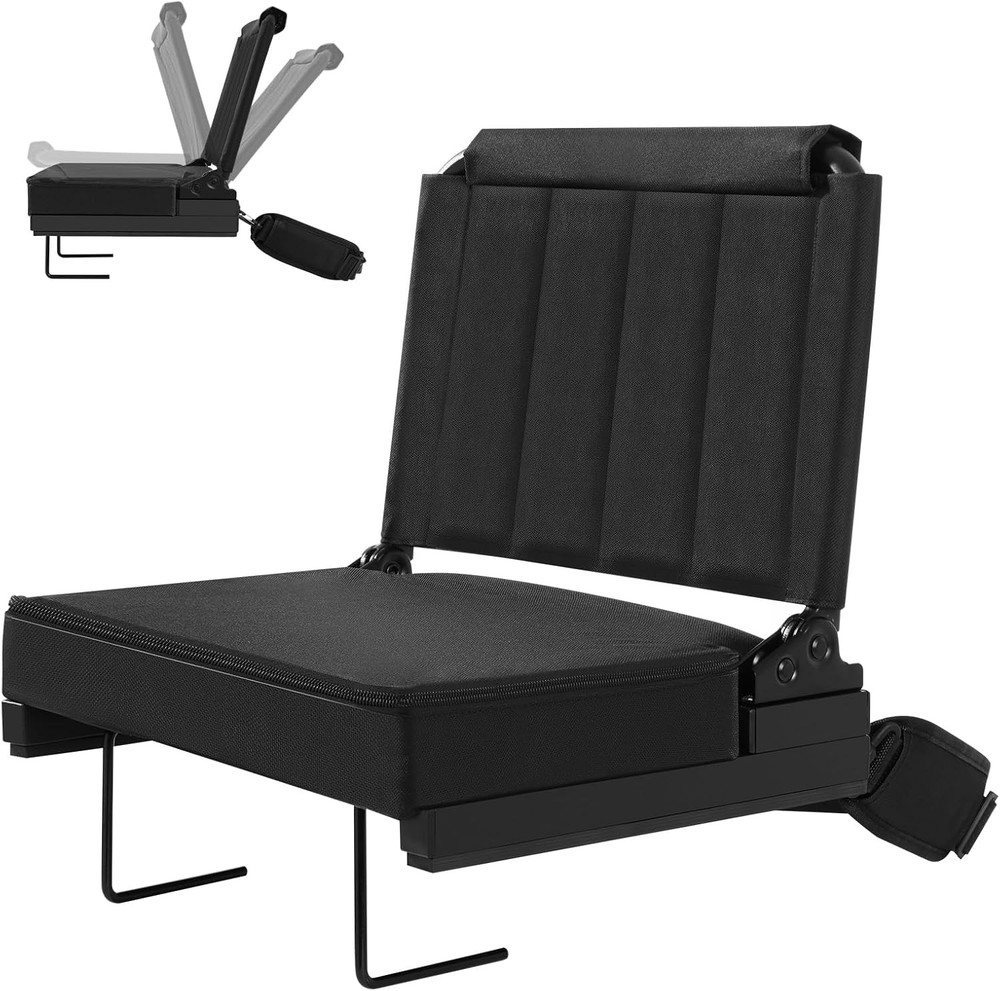 Stadium Seats with Back Support - 180°Adjustable Backrest Stadium Seat with Ste