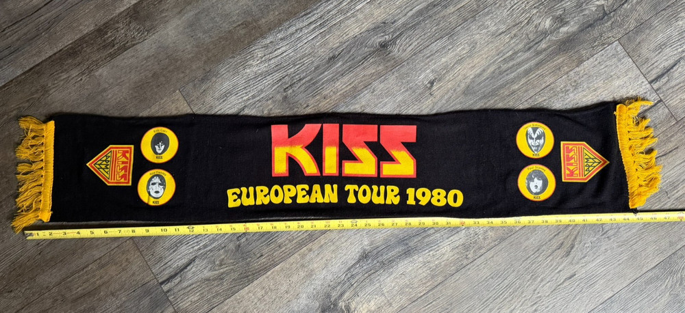 KISS Scarf Banner Unmasked European Tour Germany Vintage Kiss Aucoin Memorabilia