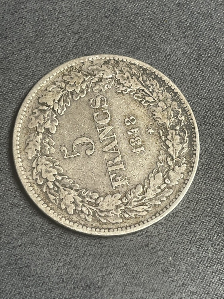 1848 BELGIUM 5 FRANCS- SILVER (#319)