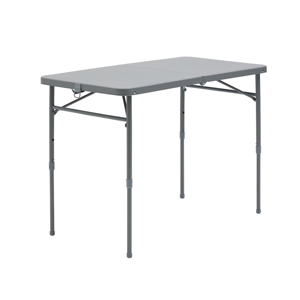 40"L x 20"W Plastic Adjustable Height Fold-in-Half Folding Table, Gray