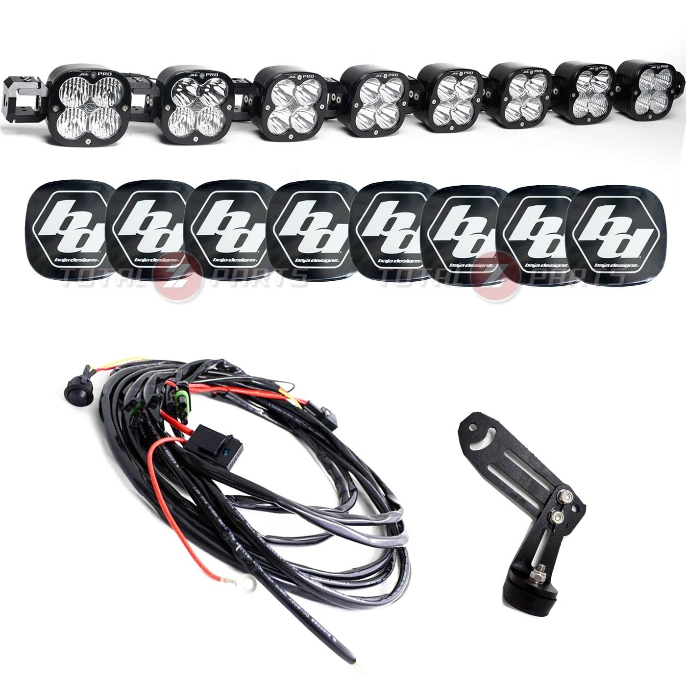 Baja Designs® 8 XL PRO Linkable LED 32,760lm Universal Light Bar, Wiring, Guards