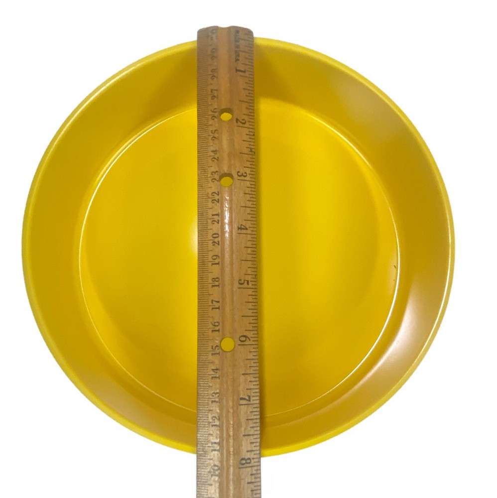 Yellow Blue Bowl Oblique PMC Melamine Stackable Melmac Strainer Vtg Retro
