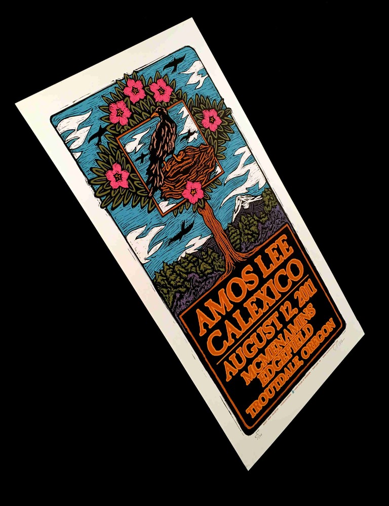 Amos Lee Poster Calexico McMenamins 2011 Signed Silkscreen Gary Houston S/N/COA