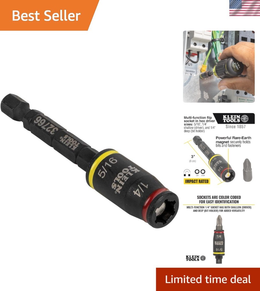 Versatile 3-Inch Impact Socket and Bit Holder with Quick Connect for Drivers