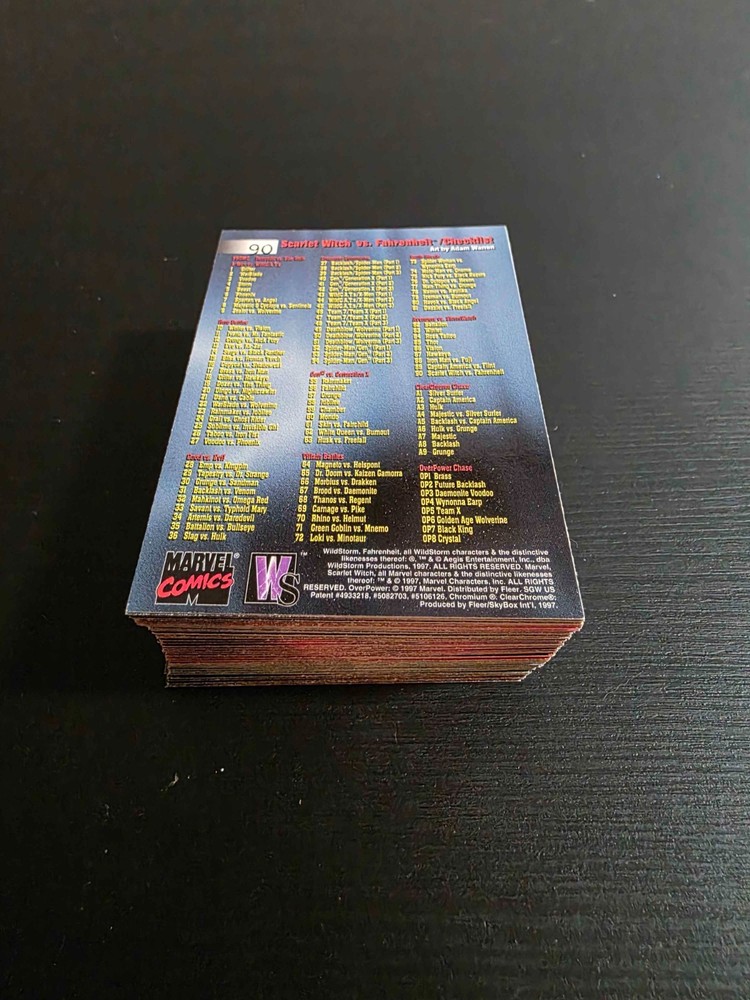 1997 MARVEL VS. WILDSTROM COMPLETE BASE SET 1-90