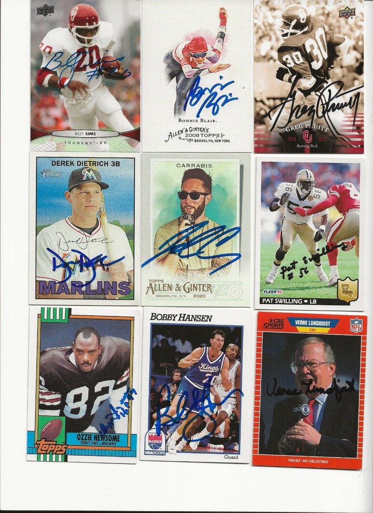 ASSORTED   PEOPLE     9   CARD   AUTOGRAPHED   LOT