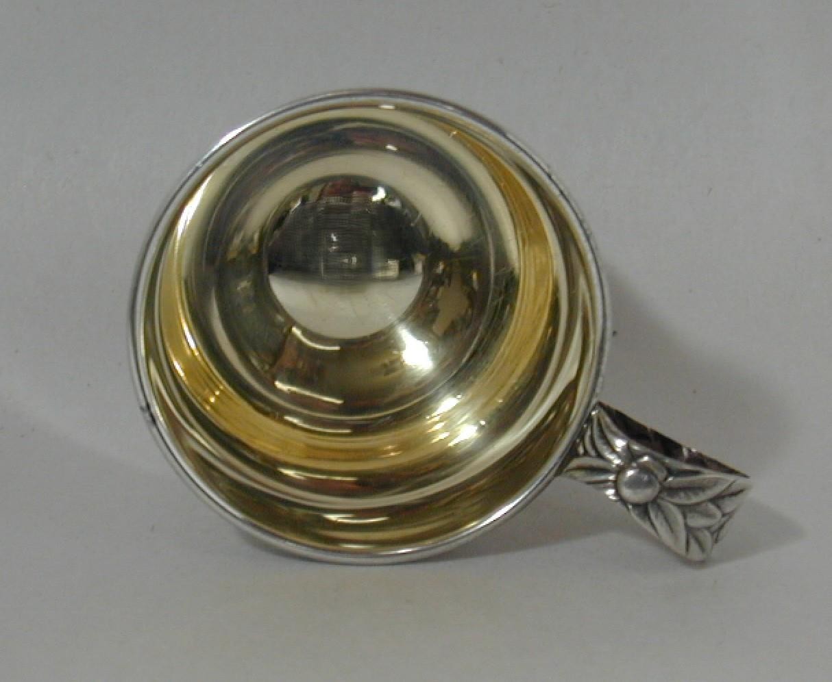 Antique Manchester Sterling 885 Art Nouveau Floral Fruit Baby Cup 925 Silver Vtg