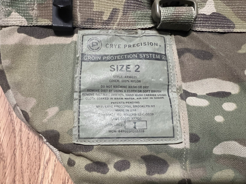 Crye Precision Groin Protection System 2 Multicam Size 2 Used #1