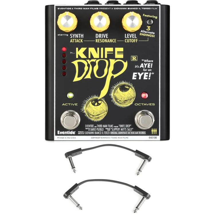 Eventide Knife Drop Suboctave Fuzz Synth Pedal with EBS Patch Cables