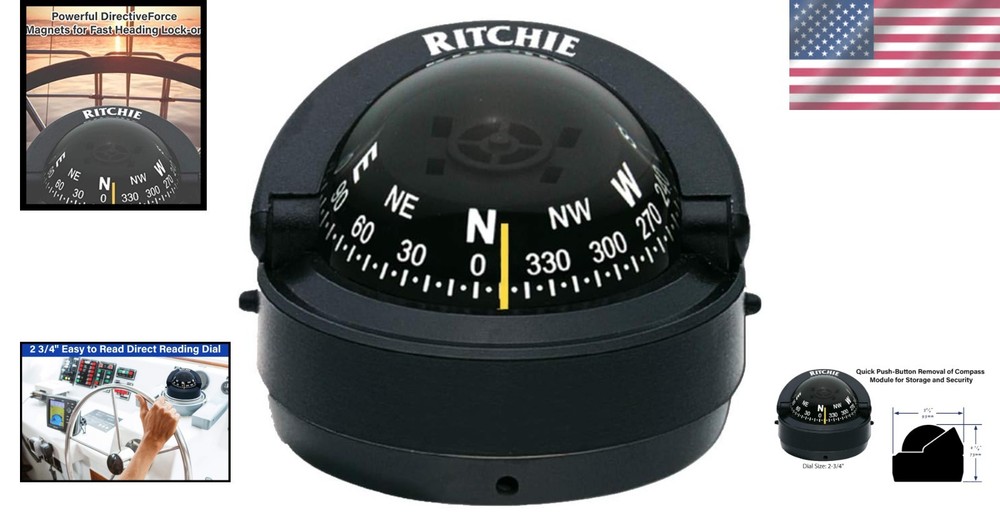 Compact Surface Mount Explorer Compass - Fast Heading Lock and Repairable
