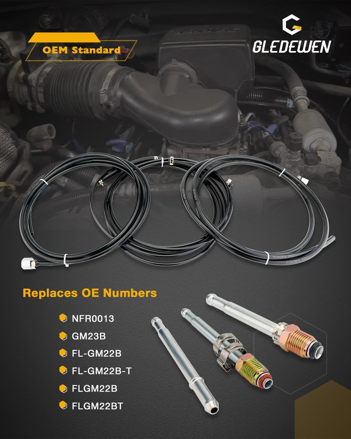 Fuel Line Kit Complete Nylon for 1988-1997 GM Chevy C1500 C2500 C3500 Trucks