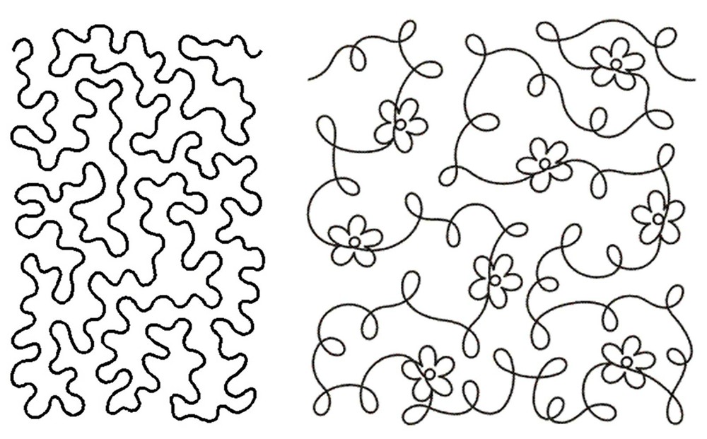Quilting Stencils Stipple & Continuous Line Floral Background Quilters Template