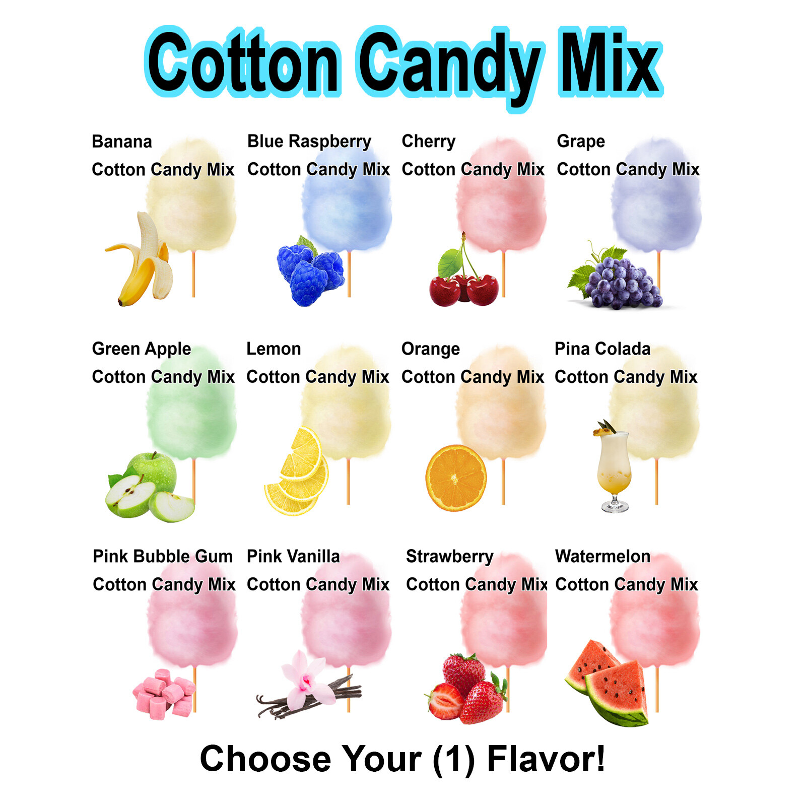 COTTON CANDY FLAVORING mix WITH SUGAR Machine floss flavored concession supply
