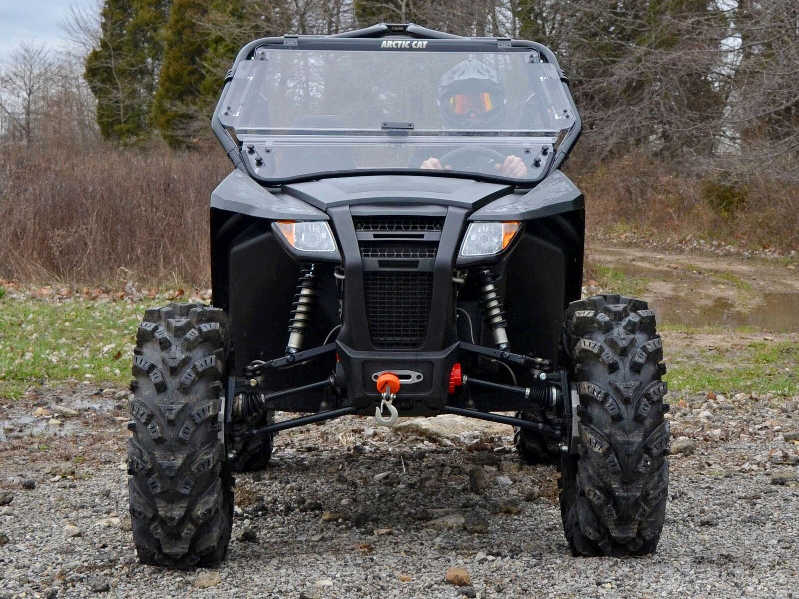 SuperATV Scratch Resistant Flip Windshield for Arctic Cat Wildcat Trail (2014+)