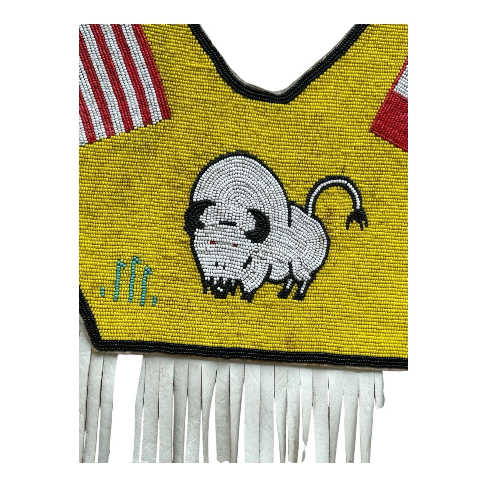 Vintage Native American Pow Wow Regalia Ceremonial Beaded Vest US Canada Buffalo