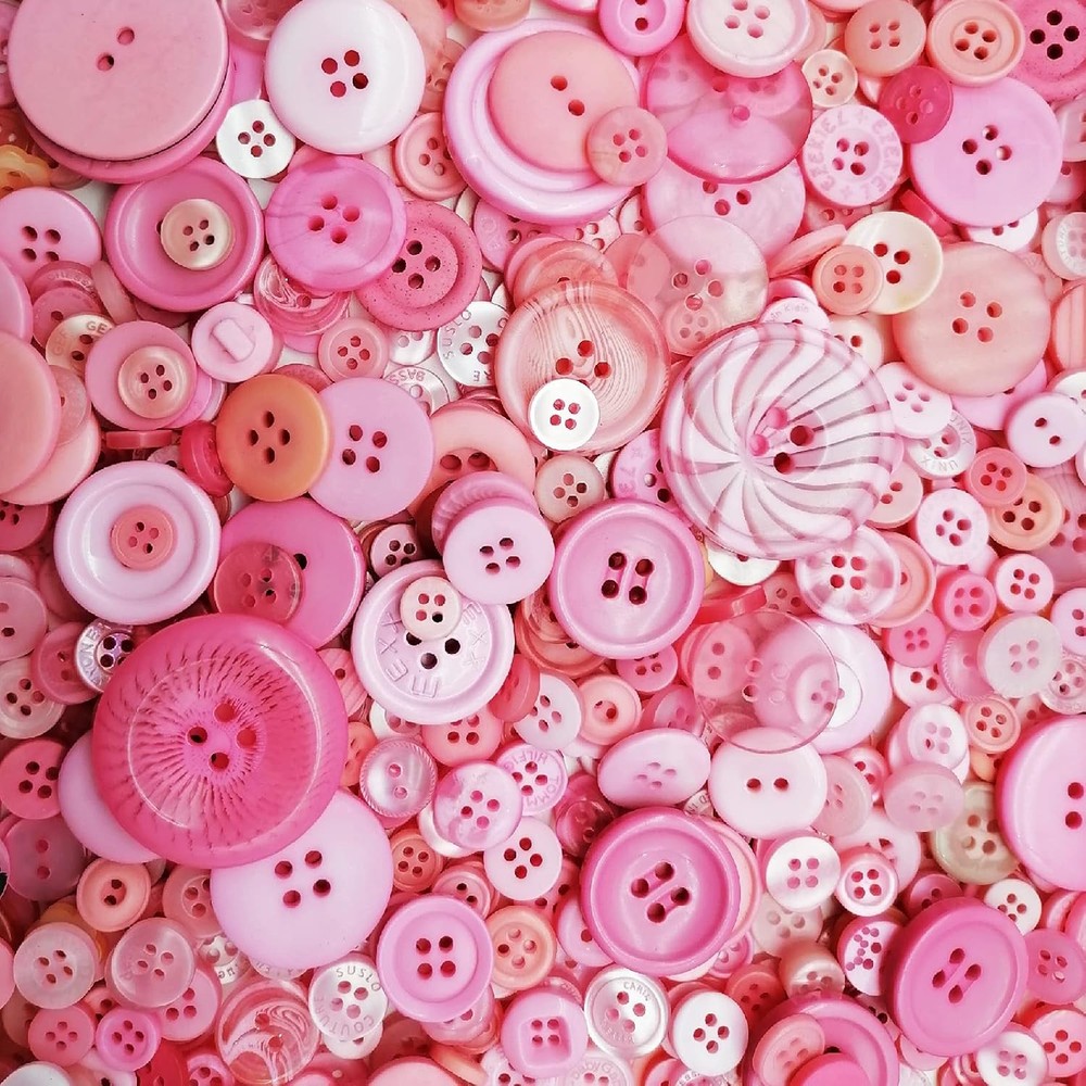 600-700Pcs Pink Buttons for Crafts Bulk Craft Assorted A,