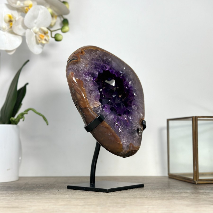 Natural Amethyst Geode with Agate Shell. MWS2431
