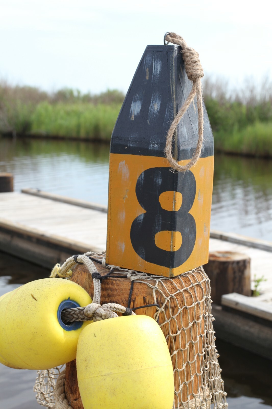 Weathered Look Fishing Decor, Vintage Replica Wood Buoy Float - WF-3