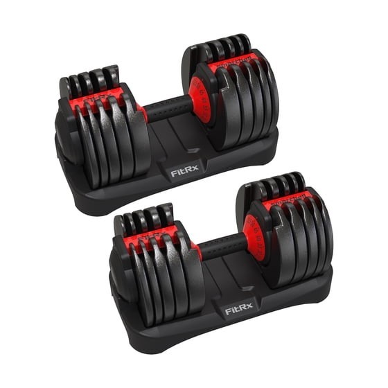 FitRx 52.5LB SmartBell Adjustable Dumbbell Set with Quick-Select Weights. 2 Pack