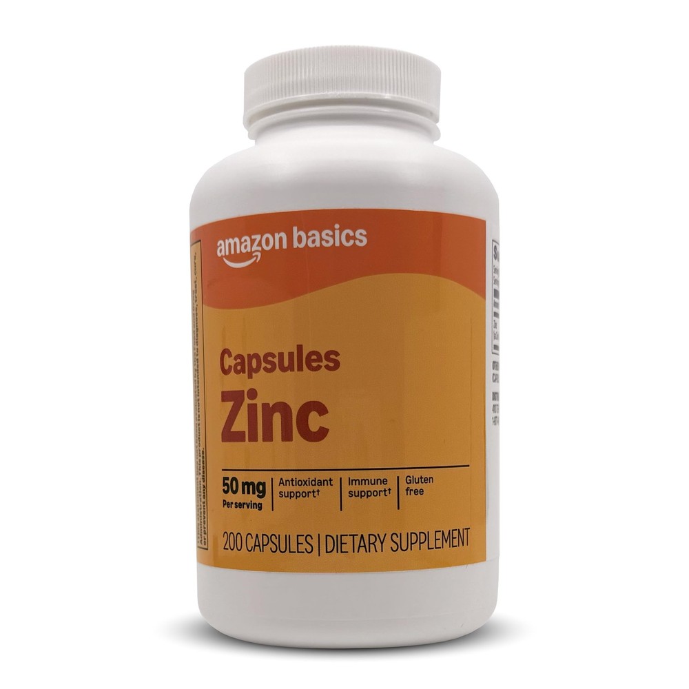 Amazon Basics Zinc 50mg 200 Count Capsules