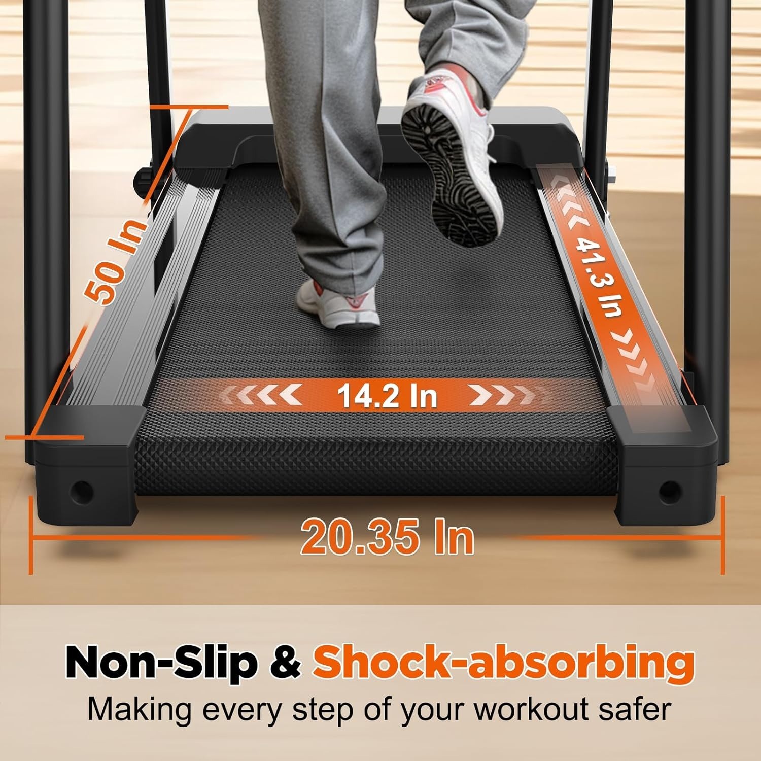 Walking Treadmills for Home Seniors with Extended Handrails for Recovery Fitness