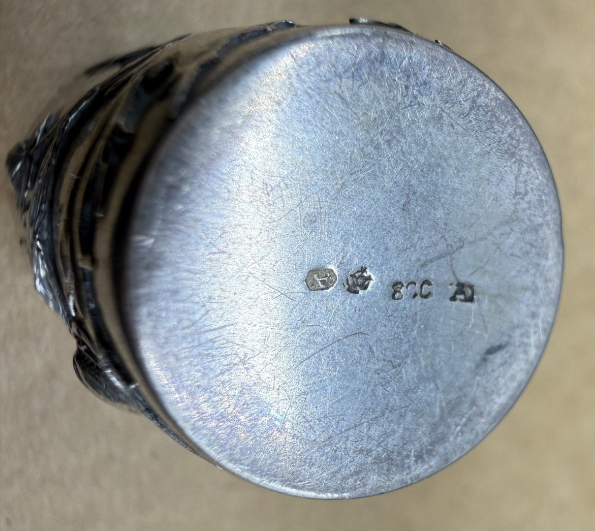 Thistle Repoousse Cup 800 silver 23 grams Antique Vintage