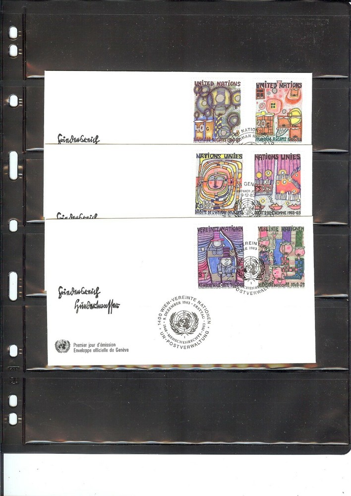 1983 Human Rights FDC's (Combos) - All 3 Offices (179)
