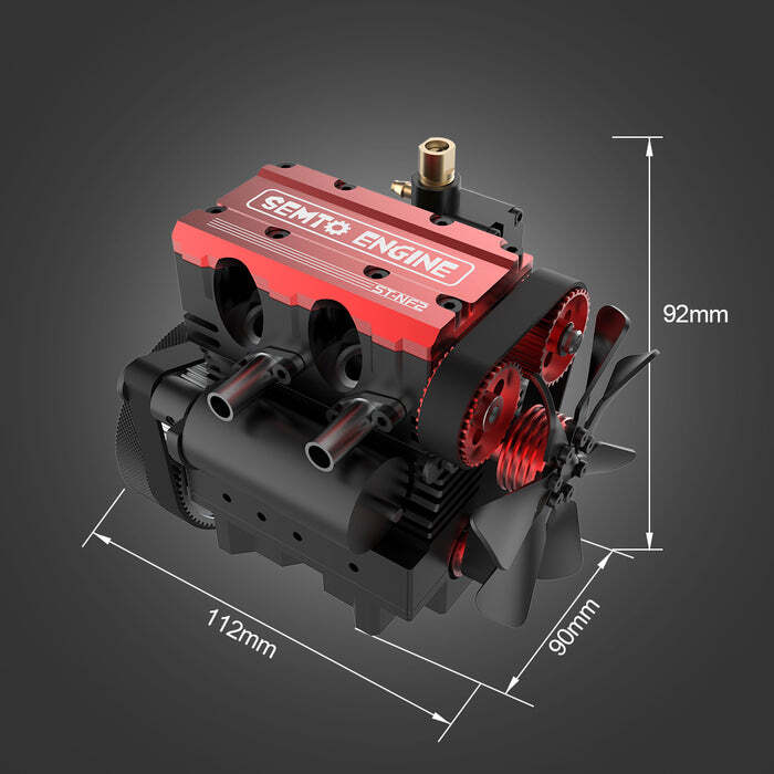 Engine Nitro Model 7cc SOHC Inline Double Cylinder 4 Stroke With Air Cooled Kit